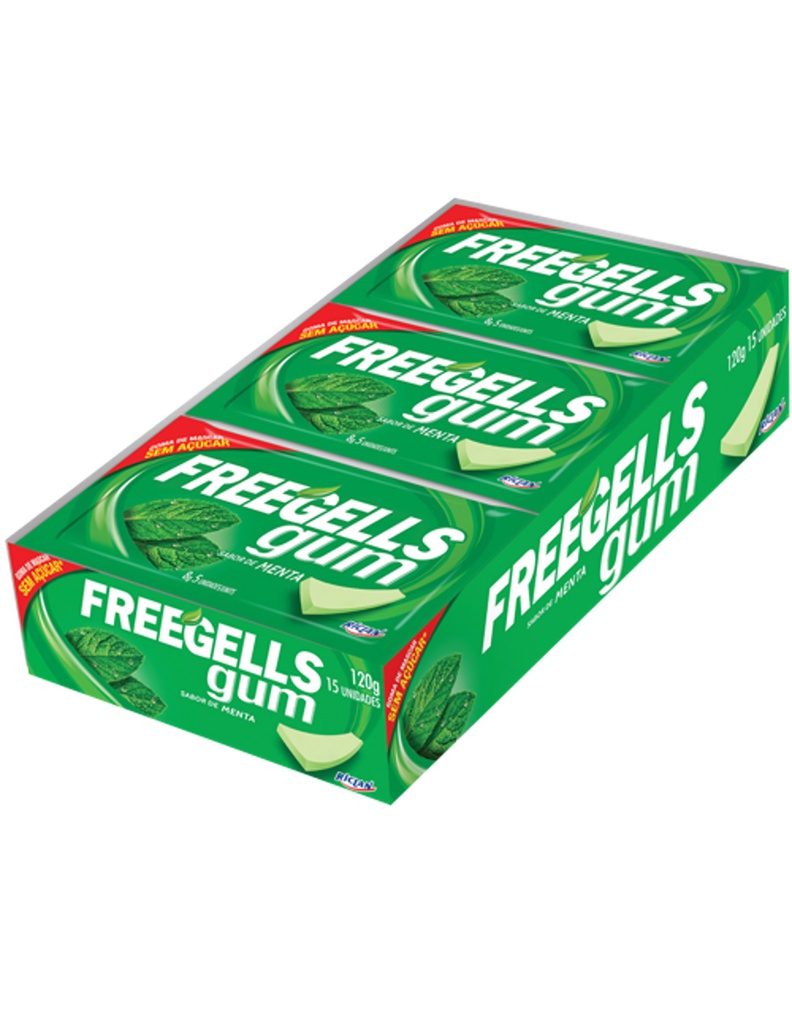 CHICLETS FREEGELLS X 15UND MENTA VERD