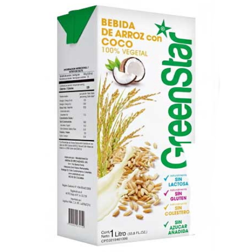 BEBIDA DE ARROZ GREENSTAR 1LT COCO UHT