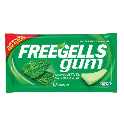 CHICLE FREEGELLS MENTA VERDE 8GR***