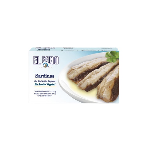 SARDINAS FARO 125GR SIN PIEL Y ESPINA