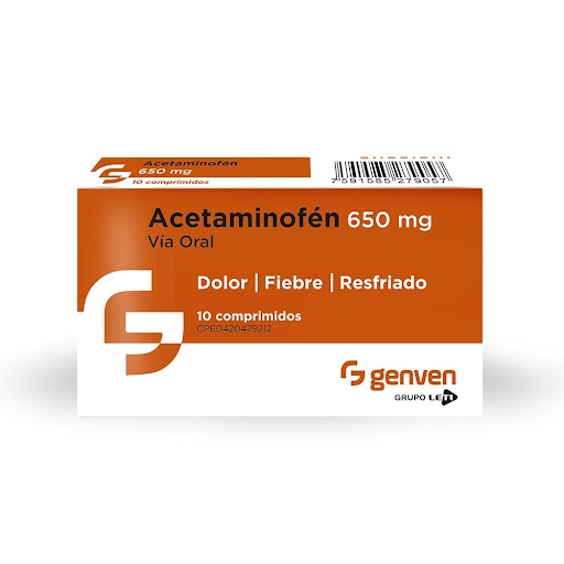 ACETAMINOFEN 650MG X10TAB GENVEN