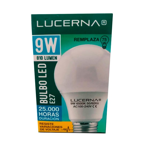 BOMBILLO LED 9W LUCERNA E27