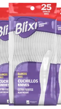 CUCHILLOS PLAST BLIXI 25 UNID BLANCO