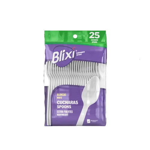 CUCHARAS PLAST BLIXI 25 UNID BLANCO