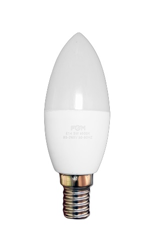 BOMBILLO LED VELA 5W FGM E27 LUZ FRIA
