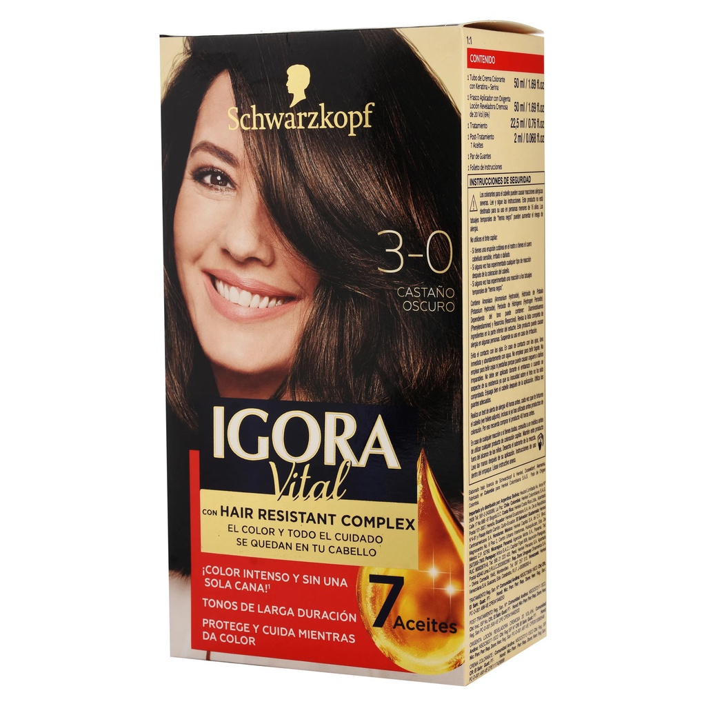 TINTE IGORA VITAL 50ML 3.0 TUB CASTA OSCU