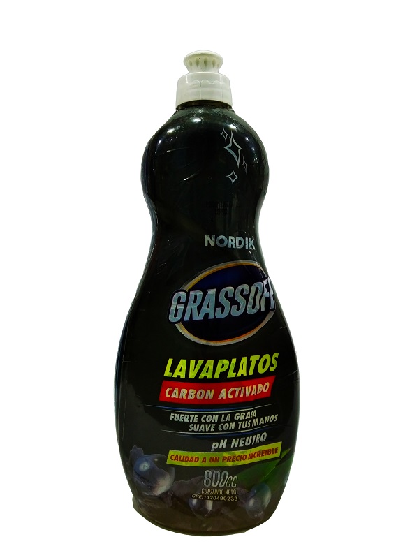 LAVAPLATOS GRASSOFF 800ML LIQ CARBON ACT
