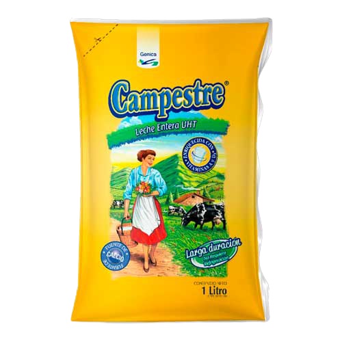 LECHE CAMPESTRE 1LT ENTERA BOLSA UHT