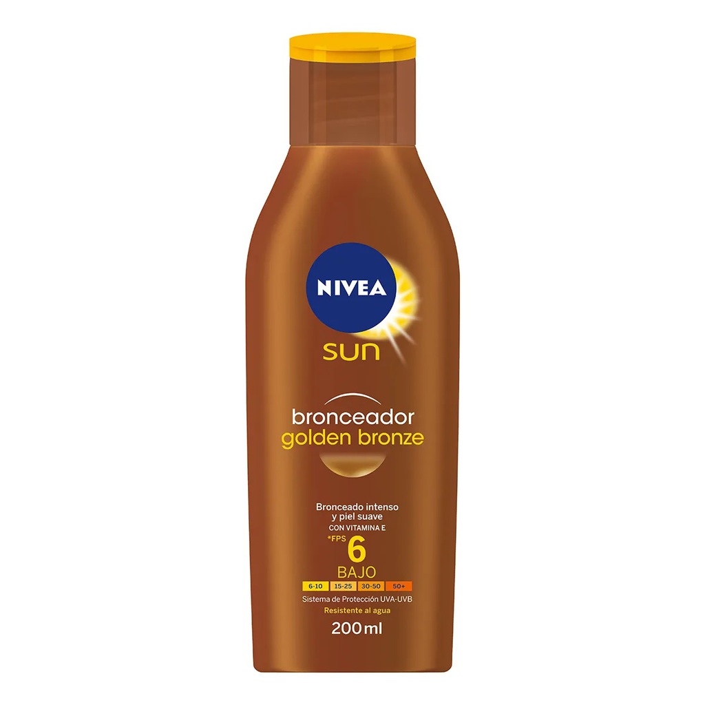 BRONCEADOR NIVEA 200ML GOLDEN FPS6