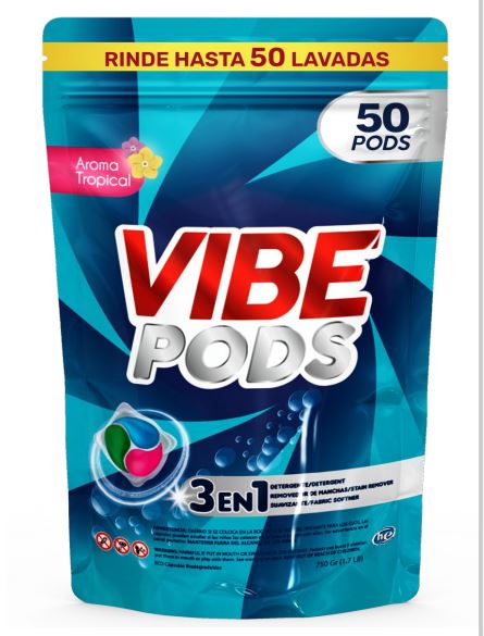 DETERGENTE VIBE PODS 50UND TROPICAL