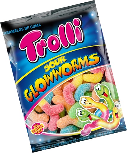 GOMITAS TROLLI 100GR SOUR GLOWWORMS