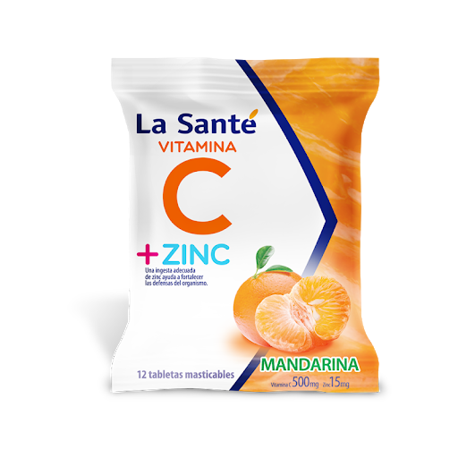 VITAMINA C ZINC 500MG 15MG X 12TAB MAND LA SANTE