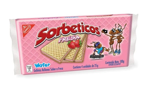 WAFER NABISCO 100GR SORBETICOS  FRESA