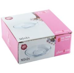 PLATOS PASAHBASE 137MM 6PCS VIDRIO/TRANS