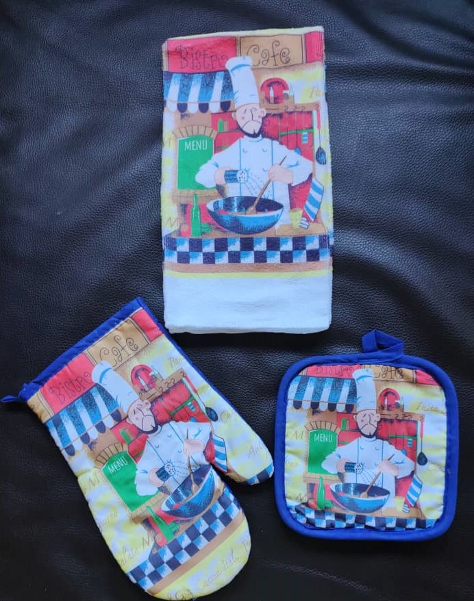 SET DE COCINA GUANTE PAÑO Y AGARRA OLLA