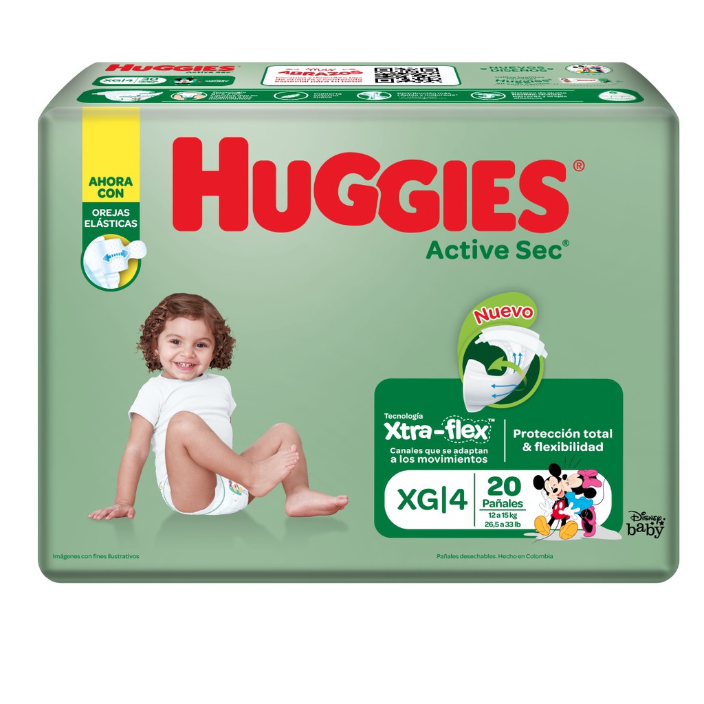 PAÑALES HUGGIES ACT SEC XG 20UND