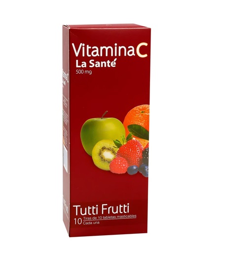 VITAMINA C 500MG X 10TAB TUTTI FRUTTI LA SANTE***