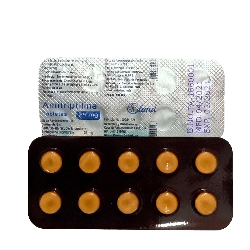 AMITRIPTILINA 25MG X 10TABLETAS LAND