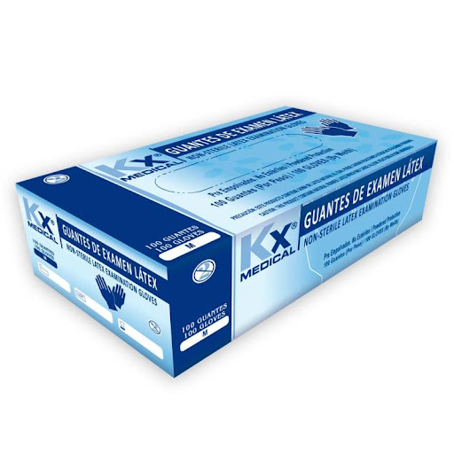 GUANTE DE EXAMEN X 100UND LATEX M KX MEDICAL