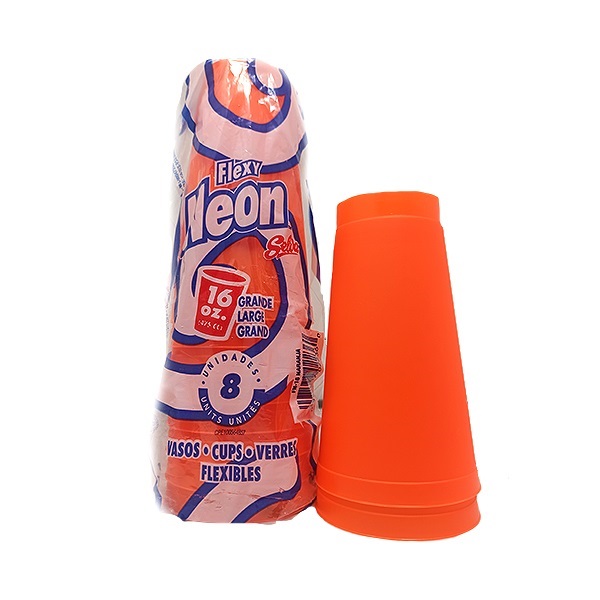 VASOS FLEXY SELVA 10OZ. X12 NARANJA