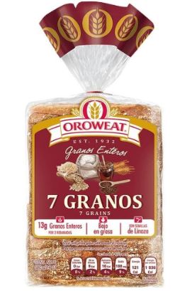 PAN SANDWICH OROWEAT 600GR 7 GRANOS INTEGRAL