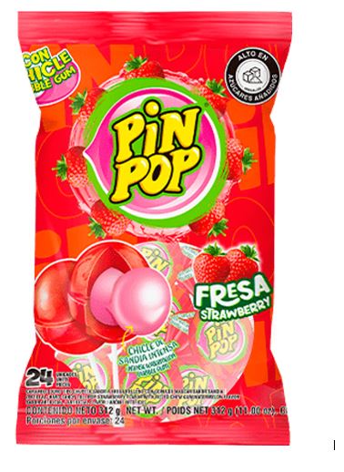 CHUPETA PIN POP BUMBA 24UND FRESA GIGANTE