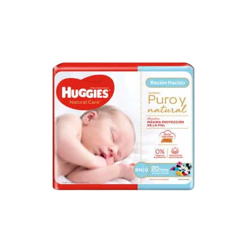 PAÑALES HUGGIES NAT CARE RN X20UND